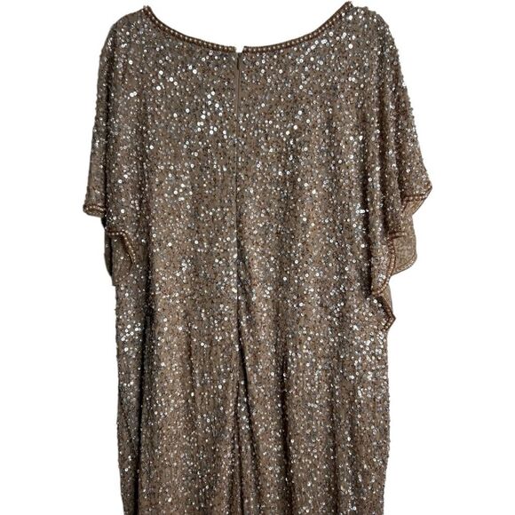 Adrianna Papell Gold Sequin Maxi Dress - Picture 9 of 13